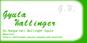 gyula wallinger business card